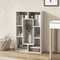 Costway 7-Cube Geometric Bookshelf with Anti-Toppling Device Modern Open Bookcase White/Black/Oak/Rustic Brown/Natural/Grey
